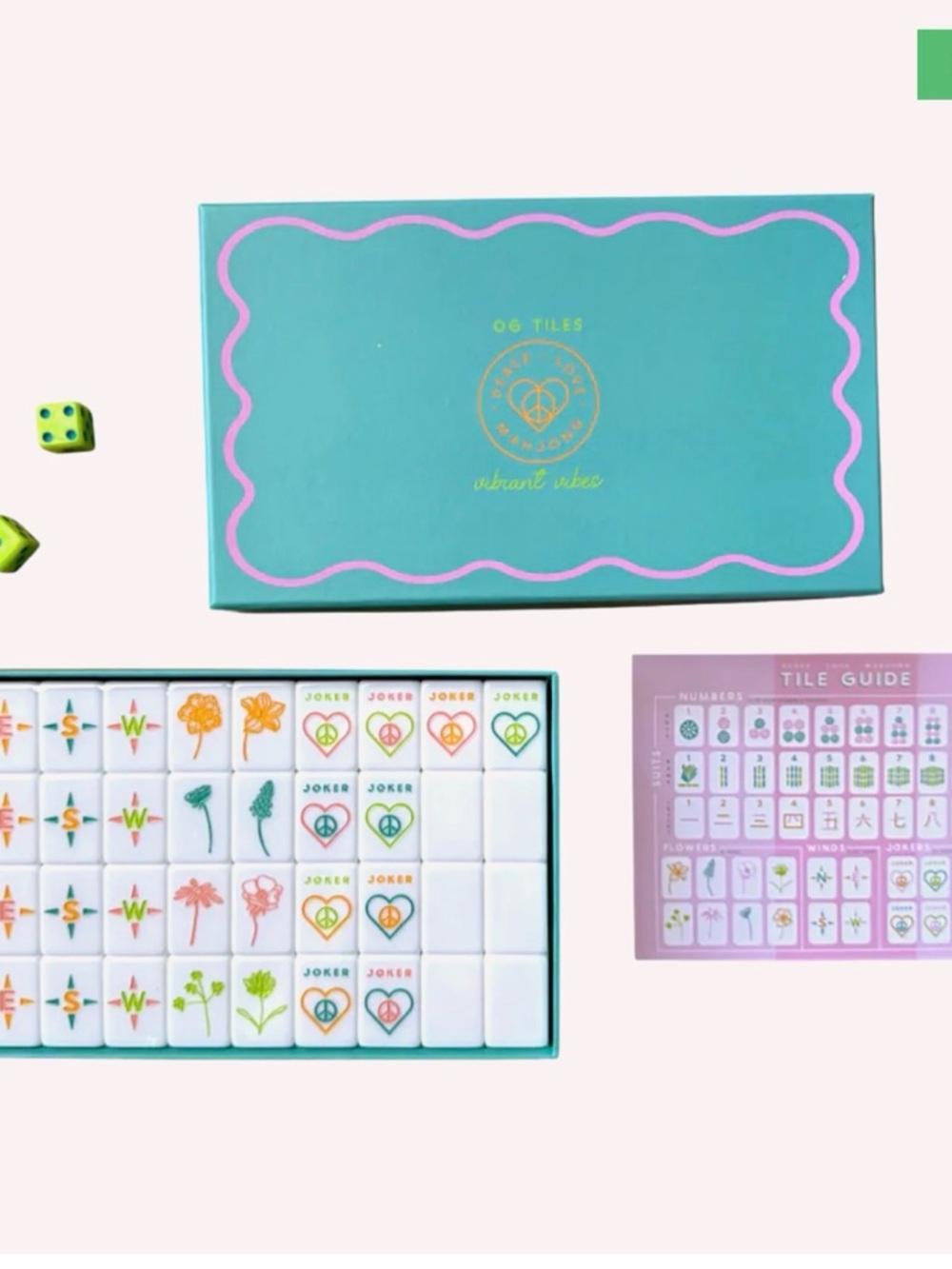 Peace Love Mahjong New Vibrant Vibes Mahjong Set